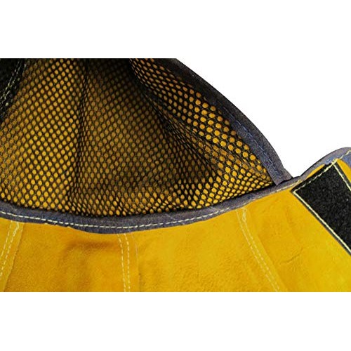 AP-3000Y golden cowhide split leather welding hood with 20cm neck ...