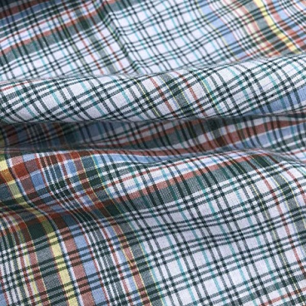 60 100% Cotton Checkered Multi Color Colorful Rainbow Woven Fabri...