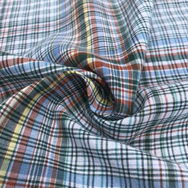 60 100% Cotton Checkered Multi Color Colorful Rainbow Woven Fabri...