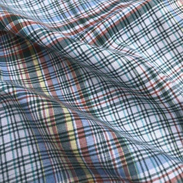 60 100% Cotton Checkered Multi Color Colorful Rainbow Woven Fabri...
