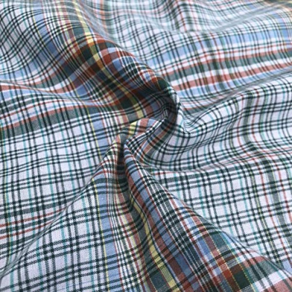 60 100% Cotton Checkered Multi Color Colorful Rainbow Woven Fabri...