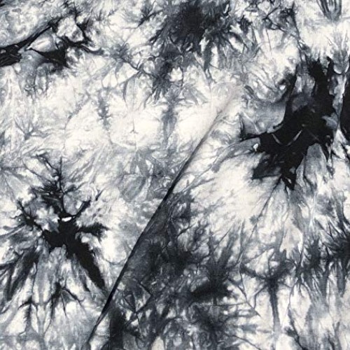 60” Bamboo Spandex Stretch Tie Dyed Black & White Cloud Apparel Kn...