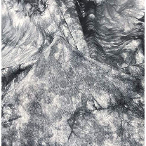 60” Bamboo Spandex Stretch Tie Dyed Black & White Cloud Apparel Kn...