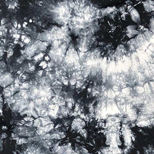 60” Bamboo Spandex Stretch Tie Dyed Black & White Cloud Apparel Kn...