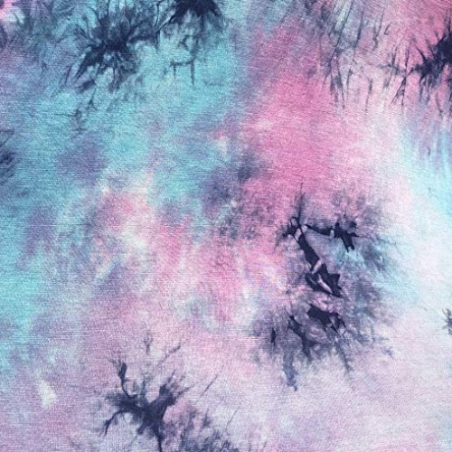 60” Bamboo Spandex Stretch Tie Dyed Cotton Candy Blue & Pink Cloud...