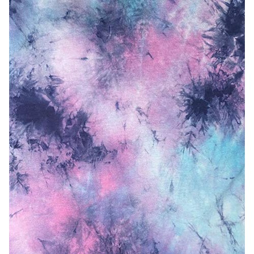60” Bamboo Spandex Stretch Tie Dyed Cotton Candy Blue & Pink Cloud...