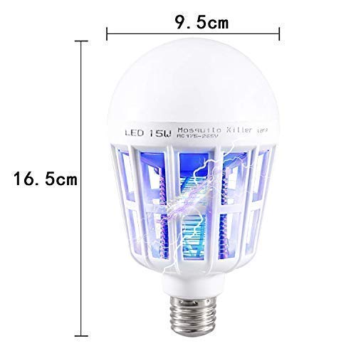 2 Pack Bug Zapper 2-in-1 Mosquito Light Bulbs Electronic Insect & ...