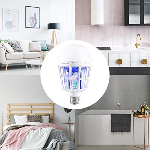 2 Pack Bug Zapper 2-in-1 Mosquito Light Bulbs Electronic Insect & ...