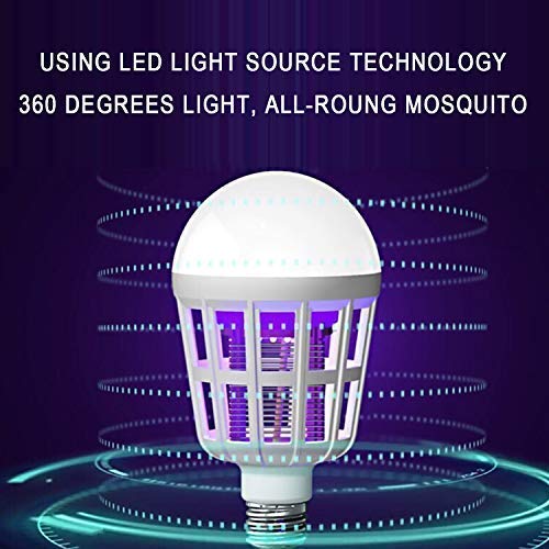 2 Pack Bug Zapper 2-in-1 Mosquito Light Bulbs Electronic Insect & ...