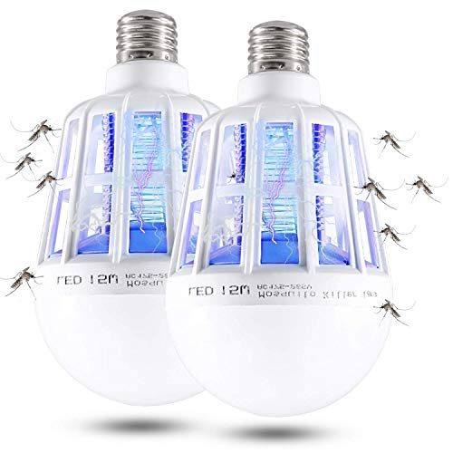 2 Pack Bug Zapper 2-in-1 Mosquito Light Bulbs Electronic Insect & ...