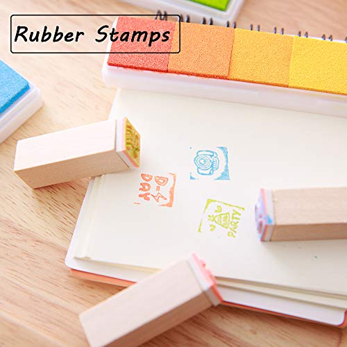 Aphlos Craft Ink Pad Stamps DIY Color, 36 Colors Rainbow Finger In...