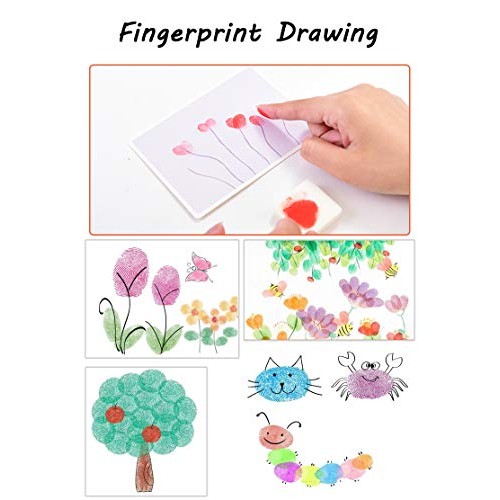 Aphlos Craft Ink Pad Stamps DIY Color, 36 Colors Rainbow Finger In...