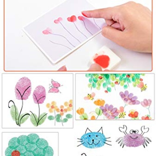 Aphlos Craft Ink Pad Stamps DIY Color, 36 Colors Rainbow Finger In...