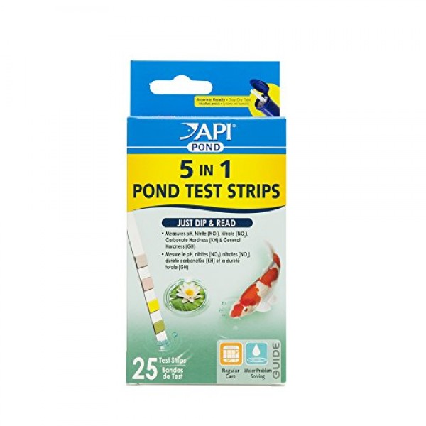 API POND 5 IN 1 POND TEST STRIPS Pond Water Test Strips 25-Count