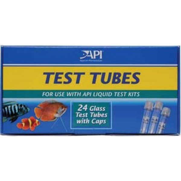 API REPLACEMENT TEST TUBES WITH CAPS Aquarium Test Tubes 24-Count Box