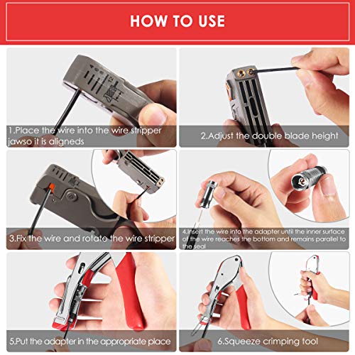 Coax Cable Crimper, Coaxial Compression Tool Kit Wire Stripper wit...