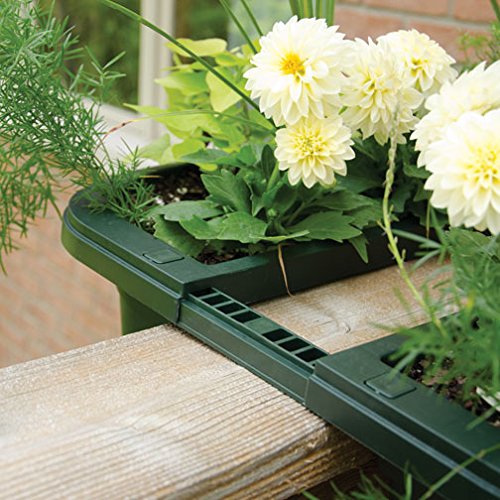 Apollo Adjustable Railing Planter, Double-Sided Green, 16 inches
