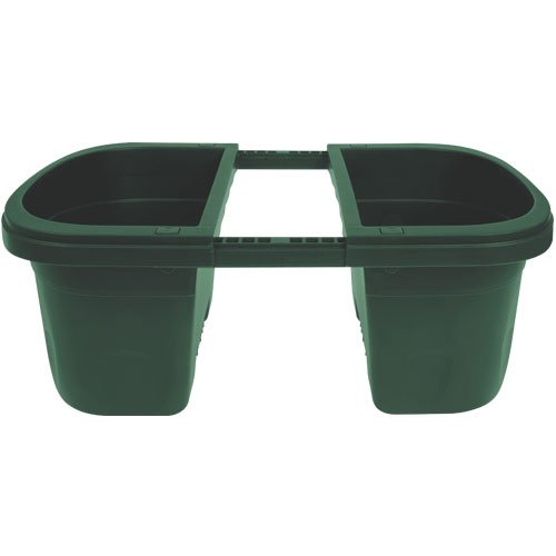 Apollo Adjustable Railing Planter, Double-Sided Green, 16 inches