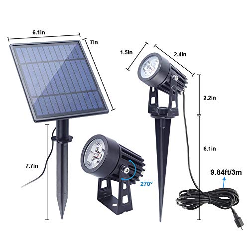 APONUO Solar Spotlights Landscape Lights Low Voltage Outdoor Solar...