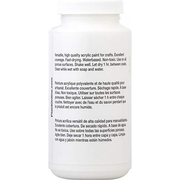 Apple Barrel Acrylic Paint in Assorted Colors 16 Ounce, 21119 White