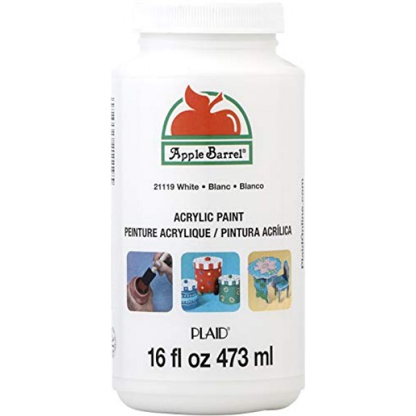 Apple Barrel Acrylic Paint in Assorted Colors 16 Ounce, 21119 White