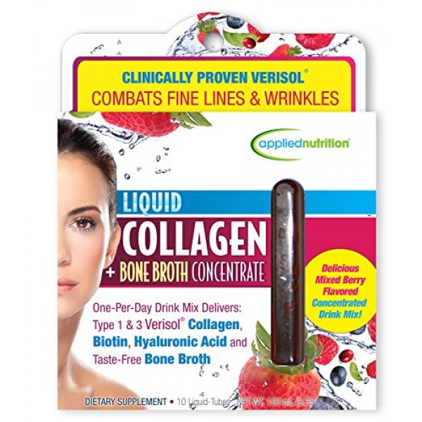 Applied Nutrition Liquid Collagen Plus Bone Broth Concentrate, 3.3...