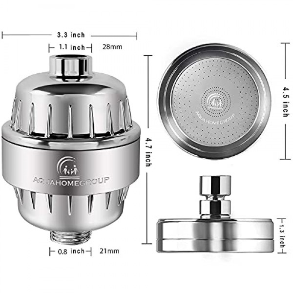 AquaHomeGroup Luxury Filtered Shower Head Set 20 Stage Shower Filt...
