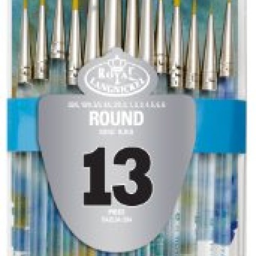 Aqualon Royal and Langnickel Short Handle Paint Brush Set, Round, ...