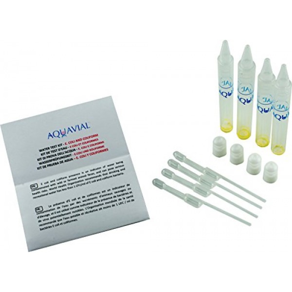 AquaVial E.Coli and Coliform Water Test Kit, 4-Pack
