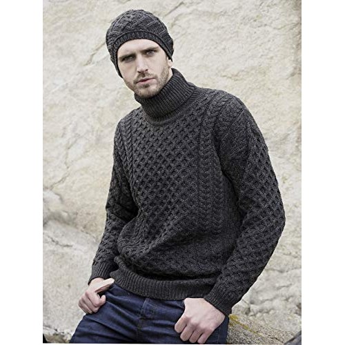Aran Crafts Unisex Irish Fisherman Soft Knit Roll Neck Sweater R1...