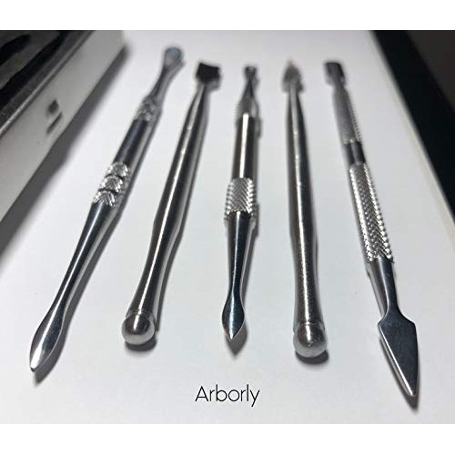 7-Piece Wax Carving Stainless Steel Tool Set - Glass Jar, Silicone...