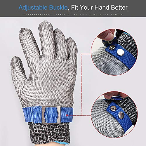 Cut Resistant Gloves Stainless Steel Wire Metal Mesh Butcher Safet...