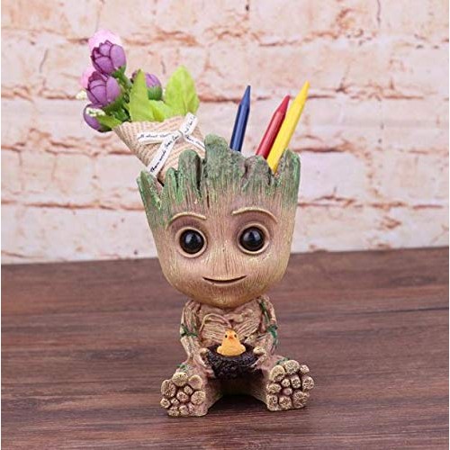 Baby Groot Flowerpot Planter Pen Holder Flower Pot Desktop PVC Act...