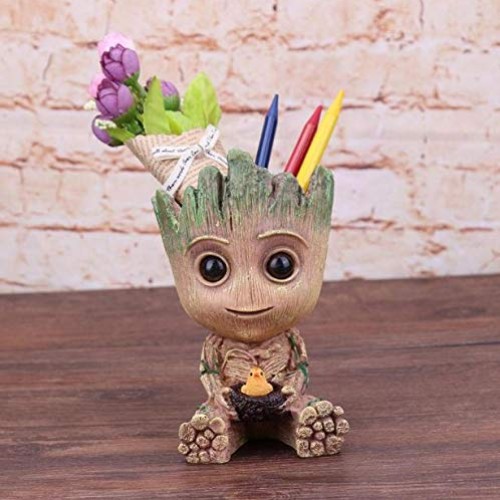 Baby Groot Flowerpot Planter Pen Holder Flower Pot Desktop PVC Act...