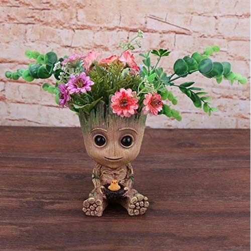 Baby Groot Flowerpot Planter Pen Holder Flower Pot Desktop PVC Act...