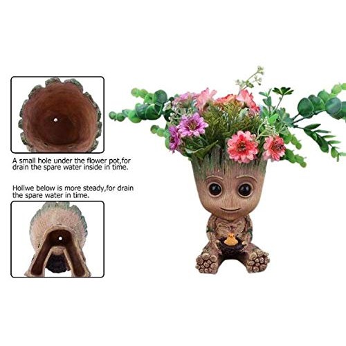 Baby Groot Flowerpot Planter Pen Holder Flower Pot Desktop PVC Act...