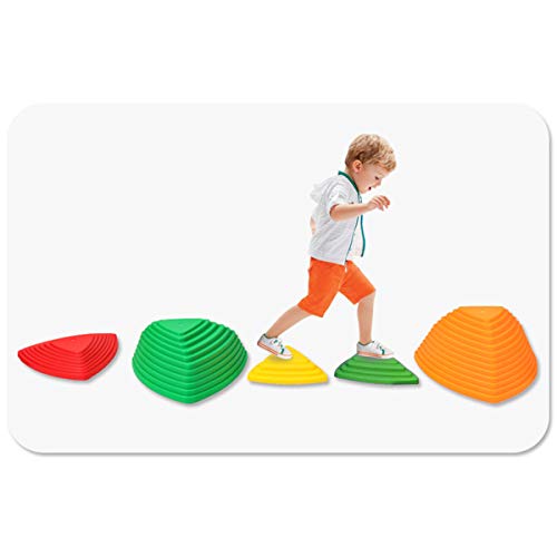 ARELUX Balance Stepping Stones 12 Pieces,Plastic River Stones with...