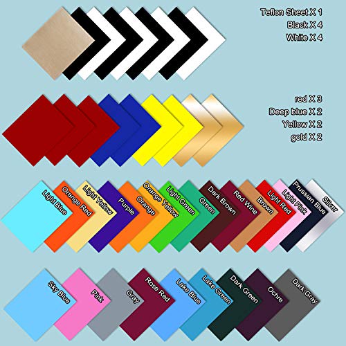 HTV Heat Transfer Vinyl Bundle : 42 Pack 12 x 10 Sheets Iron on ...