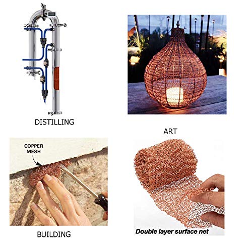 Copper Mesh Roll, Sturdy Pure Copper Stuff-fit Wire Mesh for Gap C...