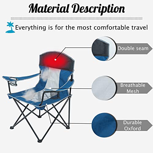 Camping Chair for Adults Heavy Duty 400lb Capacity Mesh Back Porta...