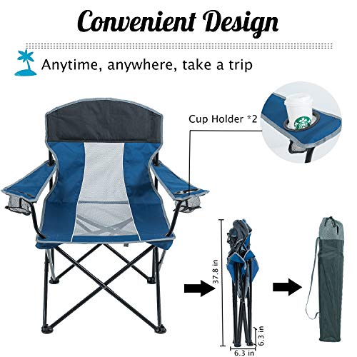 Camping Chair for Adults Heavy Duty 400lb Capacity Mesh Back Porta...