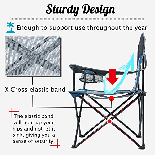 Camping Chair for Adults Heavy Duty 400lb Capacity Mesh Back Porta...
