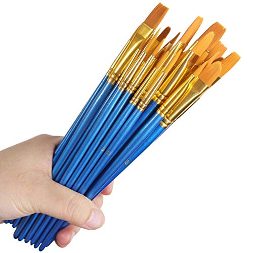 Acrylic Paint Brush Set, 6 Packs / 60 pcs Nylon Hair Brushes for A...