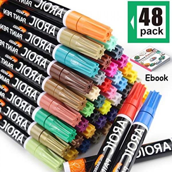 AROIC Paint Markers, 28 Colors Oil-Based Waterproof Paint Marker