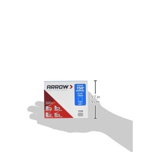 Arrow 509 Genuine T50 9/16-Inch Staples, 1,250-Pack