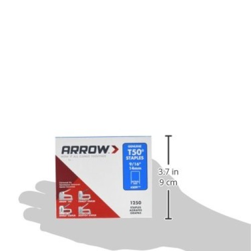 Arrow 509 Genuine T50 9/16-Inch Staples, 1,250-Pack