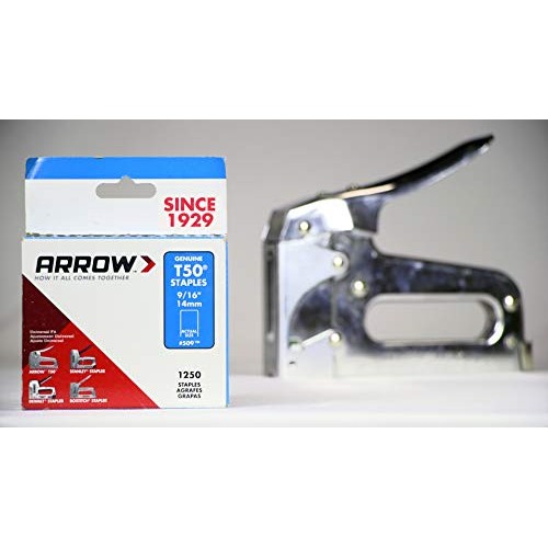 Arrow 509 Genuine T50 9/16-Inch Staples, 1,250-Pack