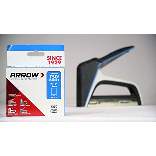 Arrow 509 Genuine T50 9/16-Inch Staples, 1,250-Pack
