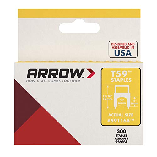Arrow 591168 1/4-Inch T59 Insulated Staple, Clear, Single Pack