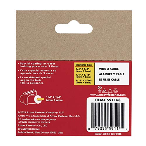 Arrow 591168 1/4-Inch T59 Insulated Staple, Clear, Single Pack